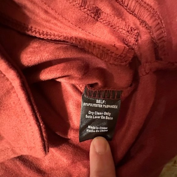 Burgundy Faux Suede drape front Moto Jacket - Picture 8 of 11